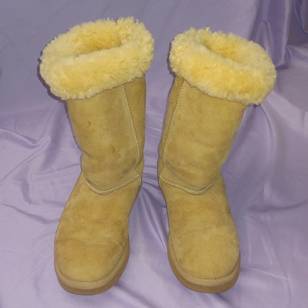 EUC UGG CLASSIC TALL TAN BOOTS * SIZE 8W * UGG BOOTS * FOLDABLE * KNEE HIGH - Picture 3 of 12